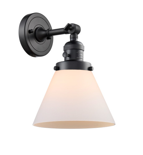 Cone 1 Light Sconce With Switch In Matte Black (203Sw-Bk-G41)