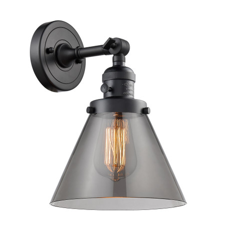 Cone 1 Light Sconce With Switch In Matte Black (203Sw-Bk-G43)
