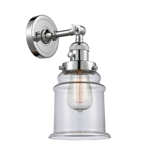 Canton 1 Light Sconce With Switch In Polished Chrome (203Sw-Pc-G182)