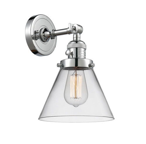 Cone 1 Light Sconce With Switch In Polished Chrome (203Sw-Pc-G42)