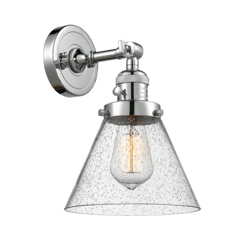 Cone 1 Light Sconce With Switch In Polished Chrome (203Sw-Pc-G44)