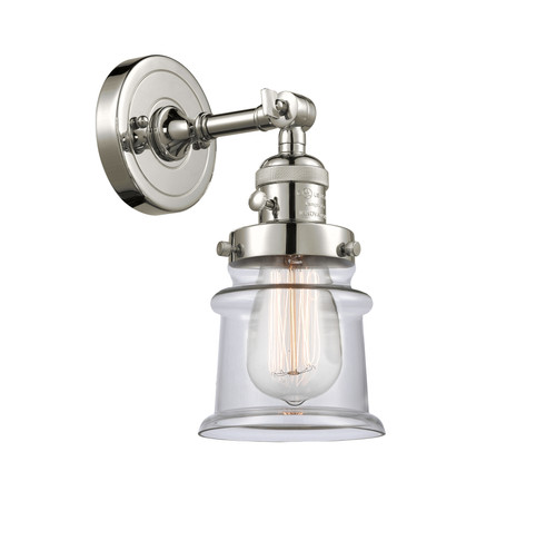 Canton 1 Light Sconce With Switch In Polished Nickel (203Sw-Pn-G182S)