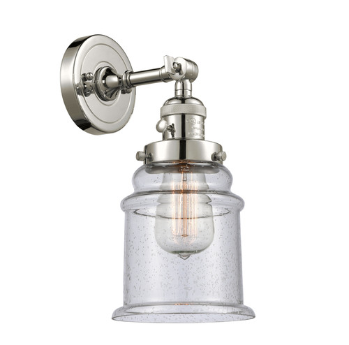 Canton 1 Light Sconce With Switch In Polished Nickel (203Sw-Pn-G184)