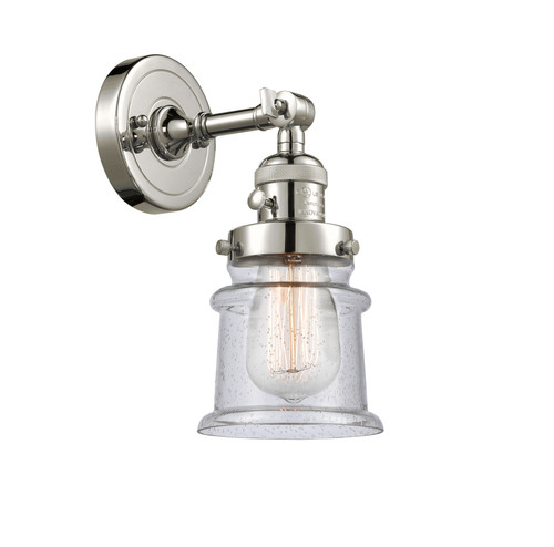 Canton 1 Light Sconce With Switch In Polished Nickel (203Sw-Pn-G184S)