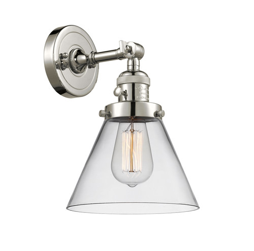 Cone 1 Light Sconce With Switch In Polished Nickel (203Sw-Pn-G42)