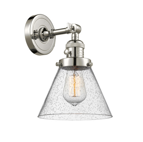 Cone 1 Light Sconce With Switch In Polished Nickel (203Sw-Pn-G44)