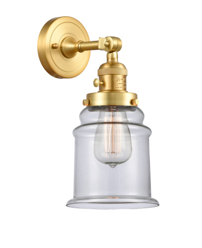 Canton 1 Light Sconce With Switch In Satin Gold (203Sw-Sg-G182)