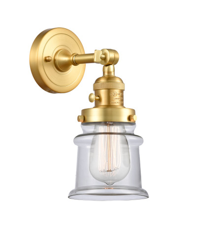 Canton 1 Light Sconce With Switch In Satin Gold (203Sw-Sg-G182S)