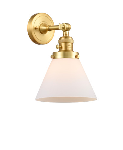Cone 1 Light Sconce With Switch In Satin Gold (203Sw-Sg-G41)