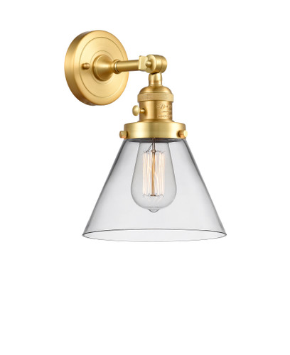 Cone 1 Light Sconce With Switch In Satin Gold (203Sw-Sg-G42)