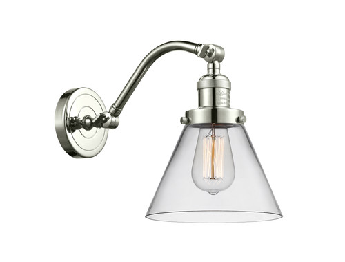 Large Cone 1 Light Sconce In Polished Nickel (515-1W-Pn-G42)