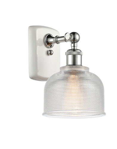 Dayton 1 Light Sconce In White & Polished Chrome (516-1W-Wpc-G412)