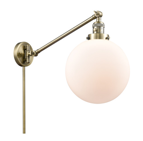 Beacon 1 Light Swing Arm With Switch In Antique Brass (237-Ab-G201-10)