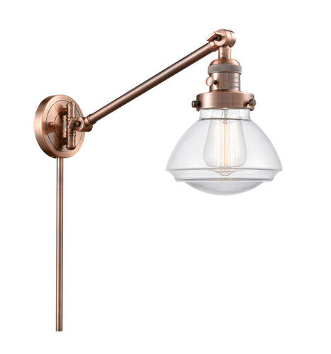 Olean 1 Light Swing Arm With Switch In Antique Copper (237-Ac-G322)