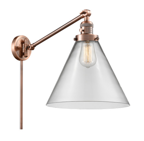 Cone 1 Light Swing Arm With Switch In Antique Copper (237-Ac-G42-L)