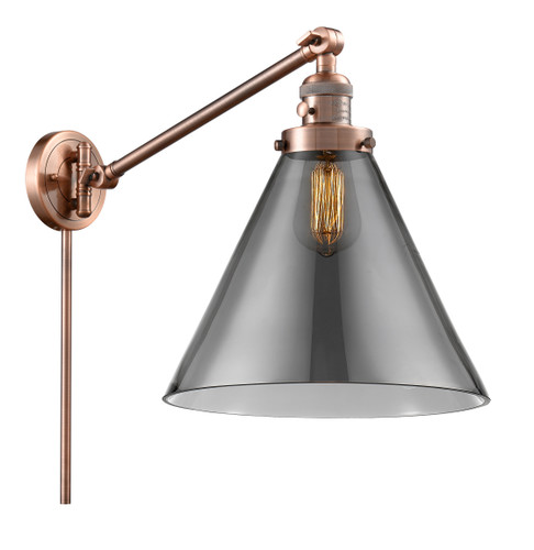 Cone 1 Light Swing Arm With Switch In Antique Copper (237-Ac-G43-L)