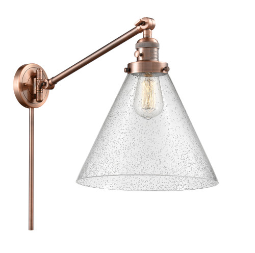 Cone 1 Light Swing Arm With Switch In Antique Copper (237-Ac-G44-L)