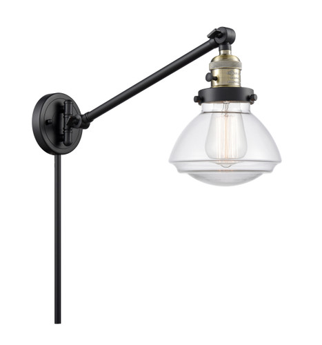 Olean 1 Light Swing Arm With Switch In Black Antique Brass (237-Bab-G322)