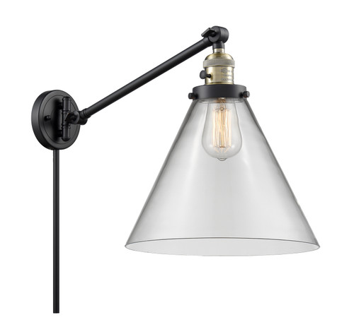 Cone 1 Light Swing Arm With Switch In Black Antique Brass (237-Bab-G42-L)