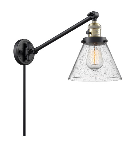 Cone 1 Light Swing Arm With Switch In Black Antique Brass (237-Bab-G44)