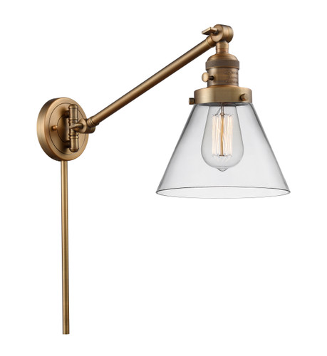 Cone 1 Light Swing Arm With Switch In Brushed Brass (237-Bb-G42)