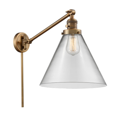 Cone 1 Light Swing Arm With Switch In Brushed Brass (237-Bb-G42-L)