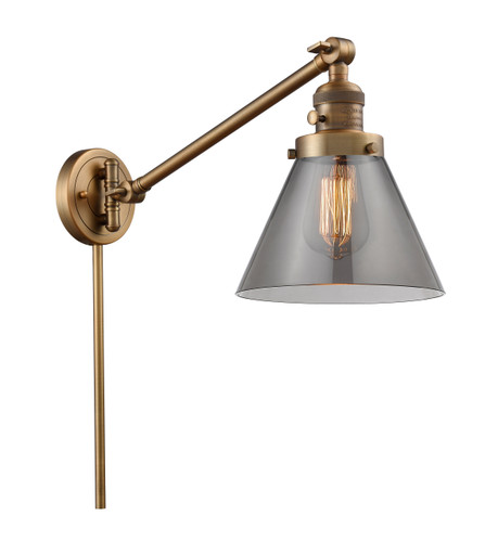 Cone 1 Light Swing Arm With Switch In Brushed Brass (237-Bb-G43)