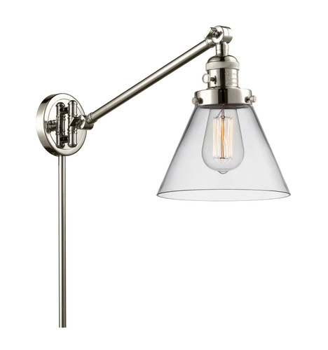 Cone 1 Light Swing Arm With Switch In Polished Nickel (237-Pn-G42)