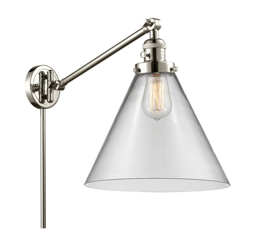 Cone 1 Light Swing Arm With Switch In Polished Nickel (237-Pn-G42-L)