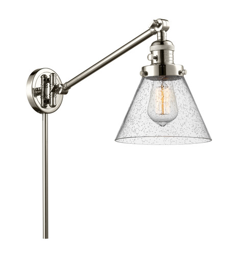 Cone 1 Light Swing Arm With Switch In Polished Nickel (237-Pn-G44)