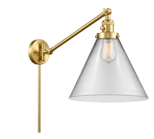 Cone 1 Light Swing Arm With Switch In Satin Gold (237-Sg-G42-L)