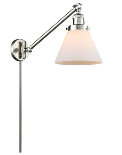 Cone 1 Light Swing Arm With Switch In Brushed Satin Nickel (237-Sn-G41)