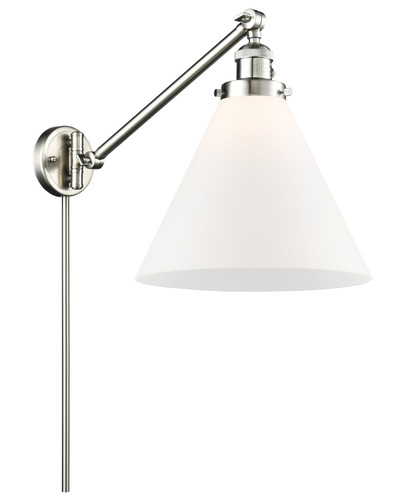 Cone 1 Light Swing Arm With Switch In Brushed Satin Nickel (237-Sn-G41-L)