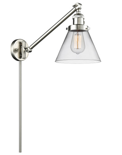 Cone 1 Light Swing Arm With Switch In Brushed Satin Nickel (237-Sn-G42)