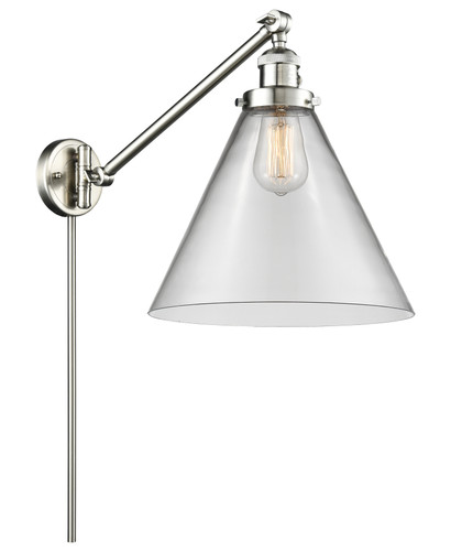 Cone 1 Light Swing Arm With Switch In Brushed Satin Nickel (237-Sn-G42-L)