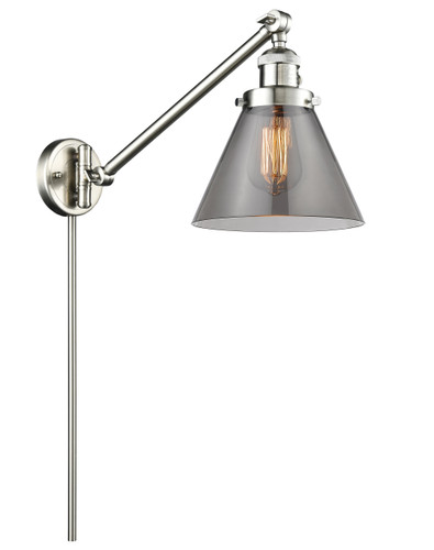 Cone 1 Light Swing Arm With Switch In Brushed Satin Nickel (237-Sn-G43)