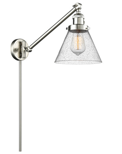 Cone 1 Light Swing Arm With Switch In Brushed Satin Nickel (237-Sn-G44)