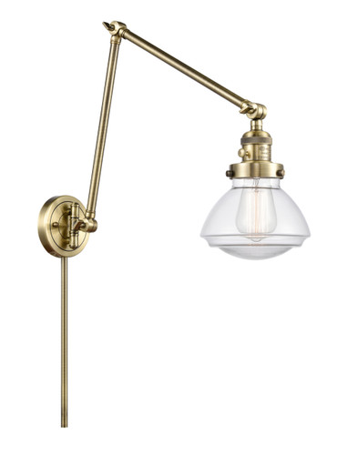 Olean 1 Light Swing Arm With Switch In Antique Brass (238-Ab-G322)