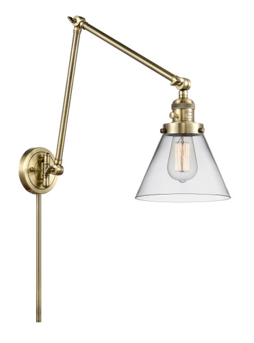 Cone 1 Light Swing Arm With Switch In Antique Brass (238-Ab-G42)