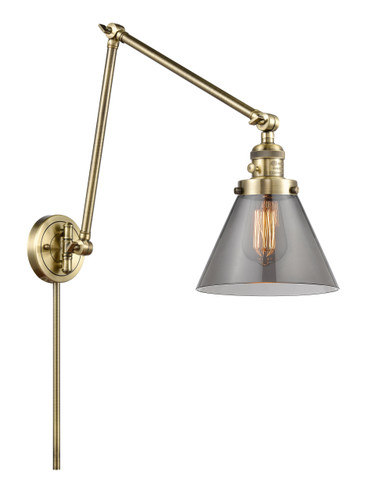 Cone 1 Light Swing Arm With Switch In Antique Brass (238-Ab-G43)