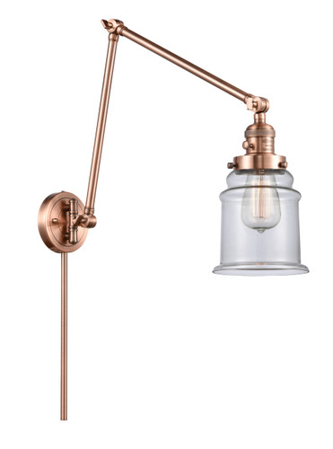 Canton 1 Light Swing Arm With Switch In Antique Copper (238-Ac-G182)