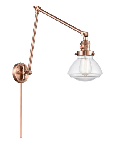 Olean 1 Light Swing Arm With Switch In Antique Copper (238-Ac-G322)