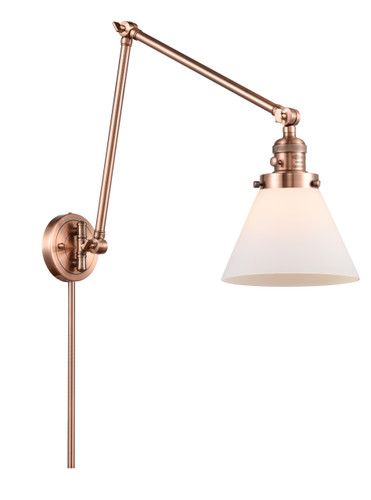 Cone 1 Light Swing Arm With Switch In Antique Copper (238-Ac-G41)