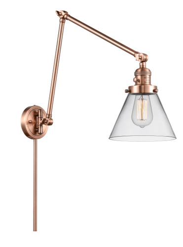 Cone 1 Light Swing Arm With Switch In Antique Copper (238-Ac-G42)