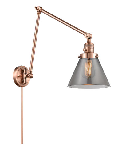 Cone 1 Light Swing Arm With Switch In Antique Copper (238-Ac-G43)