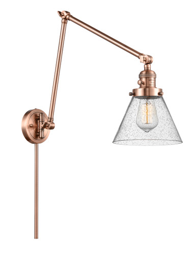 Cone 1 Light Swing Arm With Switch In Antique Copper (238-Ac-G44)