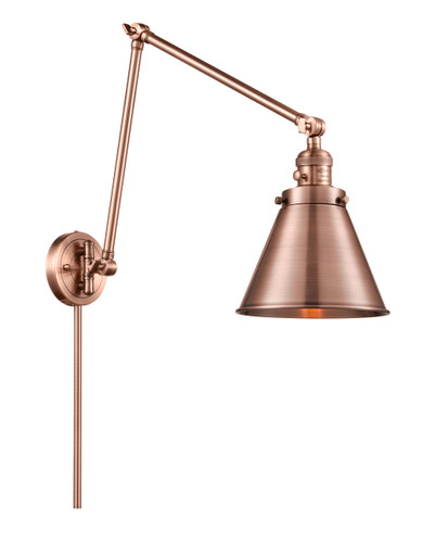 Appalachian 1 Light Swing Arm With Switch In Antique Copper (238-Ac-M13-Ac)