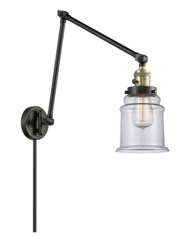 Canton 1 Light Swing Arm With Switch In Black Antique Brass (238-Bab-G182)