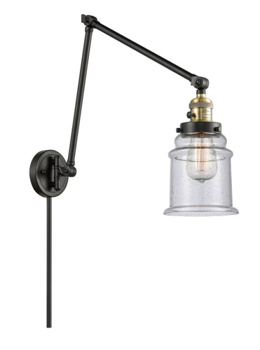 Canton 1 Light Swing Arm With Switch In Black Antique Brass (238-Bab-G184)