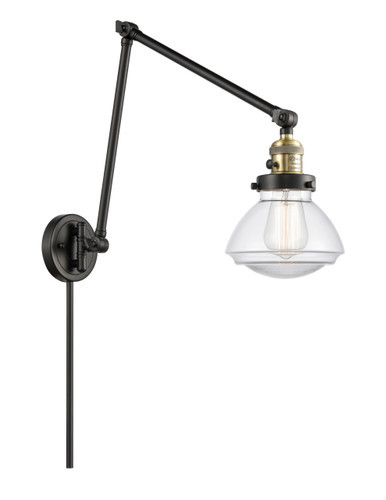 Olean 1 Light Swing Arm With Switch In Black Antique Brass (238-Bab-G322)